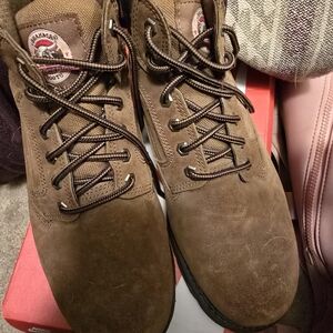 Brahma Brown Suede Lace-Up Work Boots